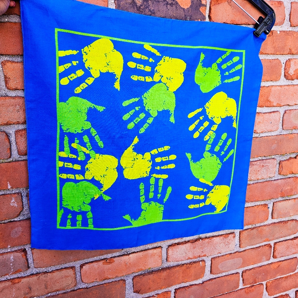 GIRL SCOUT  Little Brownie Handprint Design Bandana – Bright Multicolor